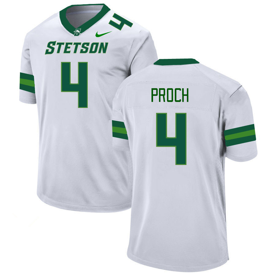 Men-Youth #4 Mason Proch Stetson Hatters 2023 College Football Jerseys Stitched-White